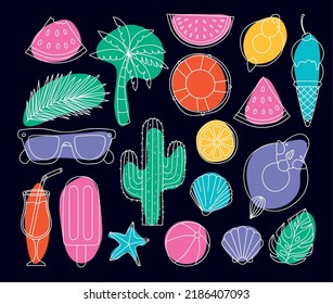 poster of beach items set