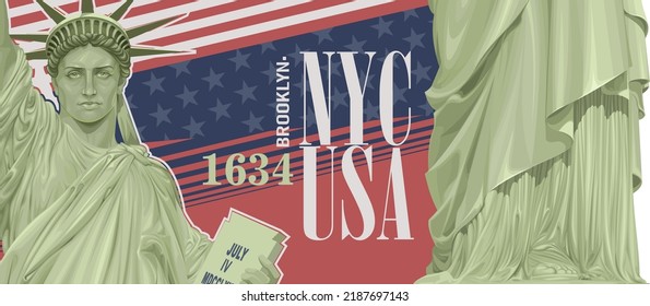 Poster with beautiful Statue of Liberty