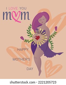 Poster with a beautiful young pregnant woman