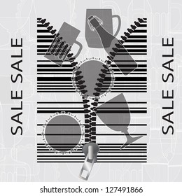 Poster with beer bottle and glass
