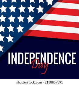 Poster big flag usa independence vector illustration