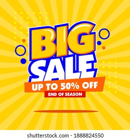 Poster- Big sale discount - vector layout concept illustration. advertising promotion banner. Creative background. Special offer. Graphic design elements.