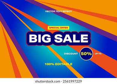 A poster for big sale shows a large sale ads promotion design 3d