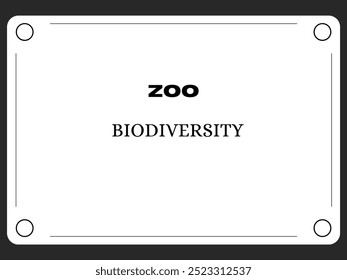 Um cartaz sobre biodiversidade. Isto mostra as fascinantes adaptações de vários animais de jardim zoológico ao seu ambiente. 