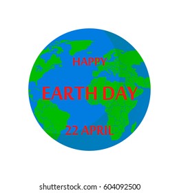 Poster for the birthday of the Earth with text on a white background