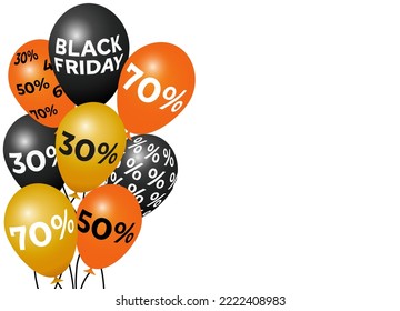 Poster Black Friday with Air Balloons.