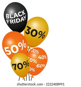 Poster Black Friday with Air Balloons.
