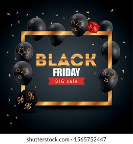 poster black friday poster with big offer lettering vector illustration design