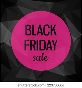 Poster with black geometric background. Black friday sale