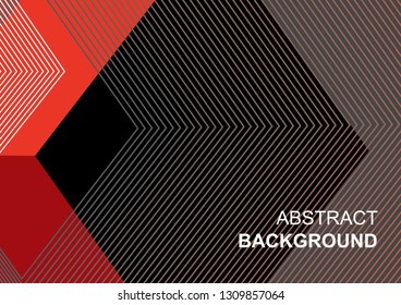 Poster template.Аbstract black with red background in lines.
