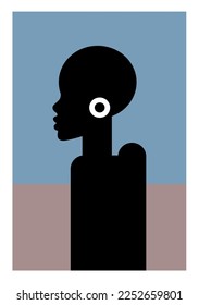 Poster of a Black Woman with a Round Hoop Earring