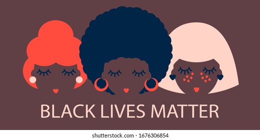 poster with black women. black lives matter. Modern abstract design 