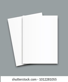 Poster blank bi fold brochure mockup cover template.