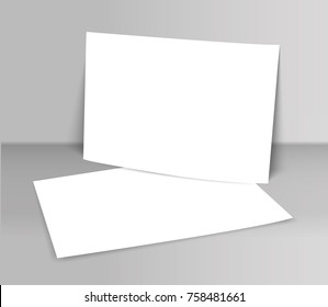 Poster blank bi fold brochure mockup cover template.