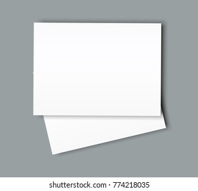 Poster blank bi fold brochure mockup cover template.