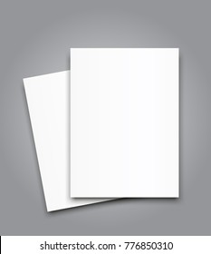 Poster blank bi fold brochure mockup cover template.