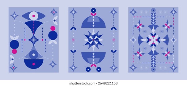 poster blue pink abstract circle