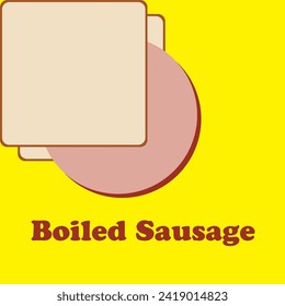 Poster mit gekochter Würste zwischen zwei Stück Brot