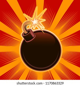 Poster of a bomb on a bright background
