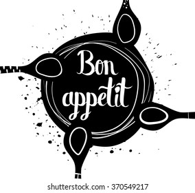 Poster Bon appetit. Vector