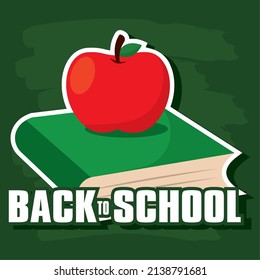 Poster book back to school vector illustration