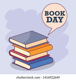 poster of book day international with speech bubble