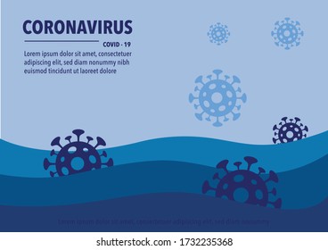 Afiche a     Icono de la célula de la bacteria Coronavirus, Covid-2019 No Infection and Stop Coronavirus Concepts. Célula peligrosa del Coronavirus en China, Wuhan. Antecedentes. EPS10