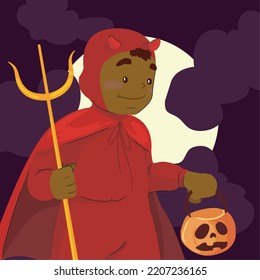 poster of boy with devil costume