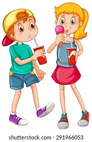 Poster of a boy and a girl drinking 