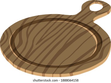 Afiche con tabla de cortar de madera de pan. Ilustración del vector