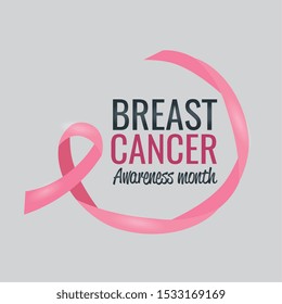 poster breast cancer awareness month with ribbon vector illustration design