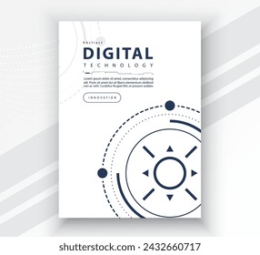 Poster brochure cover banner presentation layout template, technology digital futuristic internet network connection white background, abstract cyber future tech communication, Ai big data science 3d