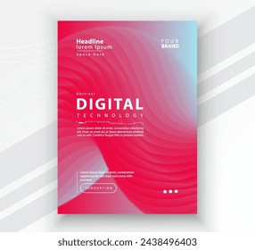 Plantilla de diseño de presentación de banner de portada de folleto de póster, Tecnología digital futurista conexión de red de Internet fondo colorido, Comunicación tecnológica futura abstracta cibernética, Ai big data science