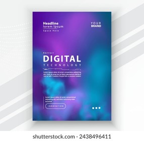 Plantilla de diseño de presentación de banner de portada de folleto de póster, Tecnología digital futurista conexión de red de Internet fondo colorido, Comunicación tecnológica futura abstracta cibernética, Ai big data science