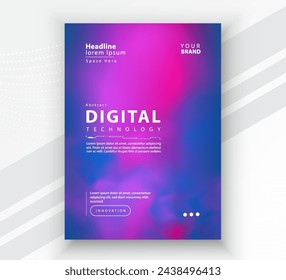 Poster brochure cover banner presentation layout template, Technology digital futuristic internet network connection colorful background, Abstract cyber future tech communication, Ai big data science