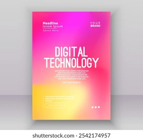 Poster Broschüre Cover Banner Präsentation Layout Vorlage, Technologie digital futuristischen Internet-Netzwerk rot rosa Farbverlauf Hintergrund, Abstrakte Cyber Future Tech, Ai Big Data Business Layout Vektor