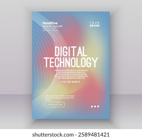 Poster brochure cover banner presentation layout template, Technology digital futuristic internet network connection blue red background, Abstract cyber future tech communication big data science