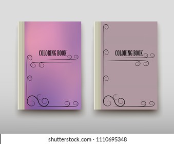Poster brochure flyer design coloring template vector, Leaflet cover presentation abstract geometric background, layout in A4 size shadow