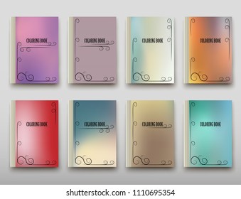 Poster brochure flyer design coloring template vector, Leaflet cover presentation abstract geometric background, layout in A4 size shadow