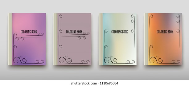 Poster brochure flyer design coloring template vector, Leaflet cover presentation abstract geometric background, layout in A4 size shadow