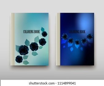 Poster brochure flyer design coloring template vector, Leaflet cover presentation abstract geometric background, layout in A4 size shadow