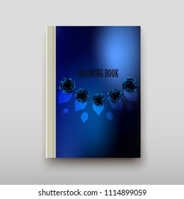 Poster brochure flyer design coloring template vector, Leaflet cover presentation abstract geometric background, layout in A4 size shadow