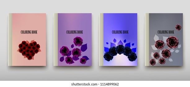 Poster brochure flyer design coloring template vector, Leaflet cover presentation abstract geometric background, layout in A4 size shadow