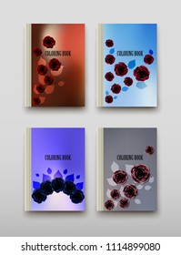 Poster brochure flyer design coloring template vector, Leaflet cover presentation abstract geometric background, layout in A4 size shadow