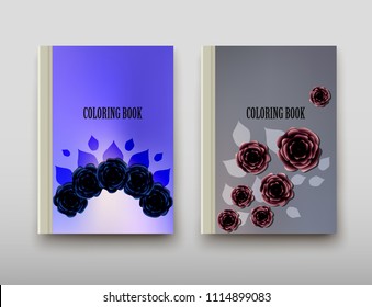 Poster brochure flyer design coloring template vector, Leaflet cover presentation abstract geometric background, layout in A4 size shadow