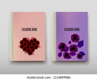 Poster brochure flyer design coloring template vector, Leaflet cover presentation abstract geometric background, layout in A4 size shadow