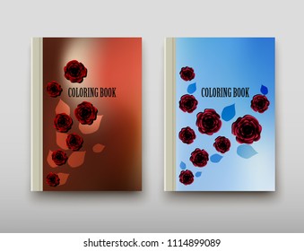 Poster brochure flyer design coloring template vector, Leaflet cover presentation abstract geometric background, layout in A4 size shadow