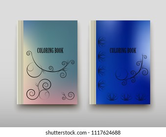 Poster brochure flyer design coloring template vector, Leaflet cover presentation abstract geometric background, layout in A4 size shadow