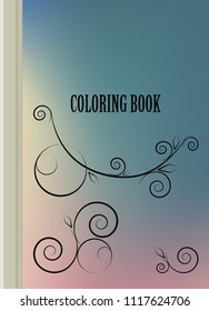 Poster brochure flyer design coloring template vector, Leaflet cover presentation abstract geometric background, layout in A4 size shadow