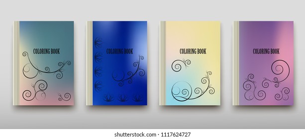 Poster brochure flyer design coloring template vector, Leaflet cover presentation abstract geometric background, layout in A4 size shadow